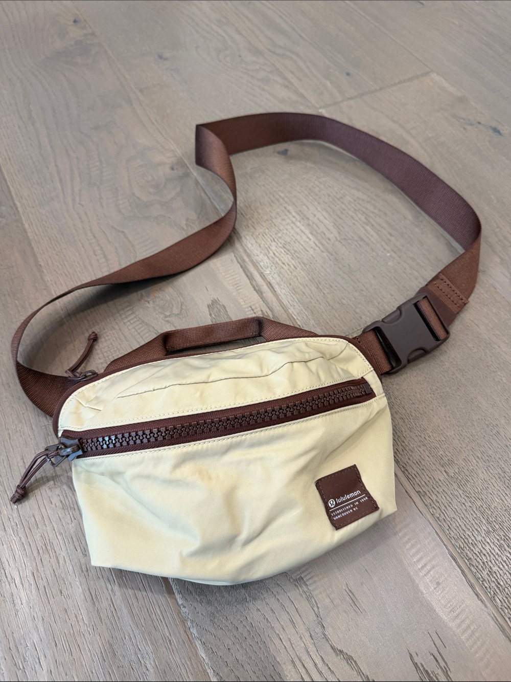 lululemon athletica Cream and Brown Men's Belt Bag